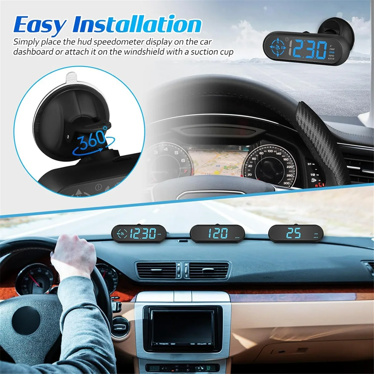 New Car Digital GPS Speedometer Car Heads Up Display Speedometer Car Odometer Windshield Smart Speedometer Hud for Vehicle