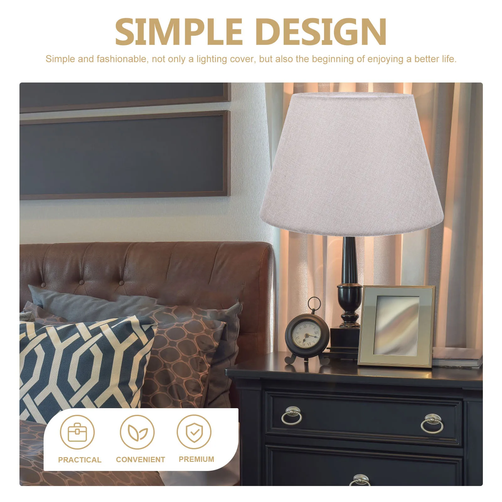 

Cloth Lamp Shade Fabric Metal Replacement Light Cover for Table Lamp Desktop Lampshade Bedroom Living Room Dining Room E27