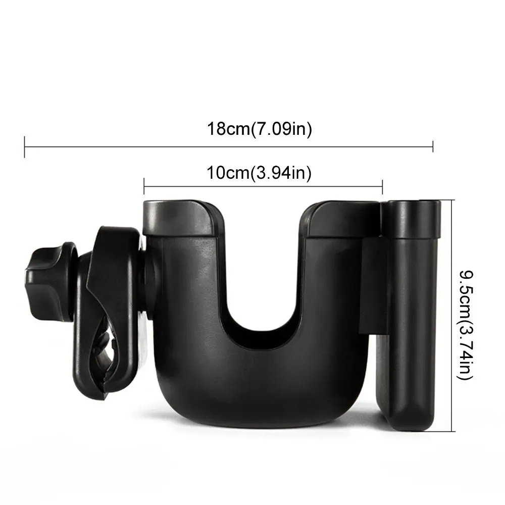 Porte-gobelet d'eau pour poussette bébé 360 °   Support de bouteille de lait antidérapant rotatif, support multifonction pour landau de bébé, support pour téléphone portable