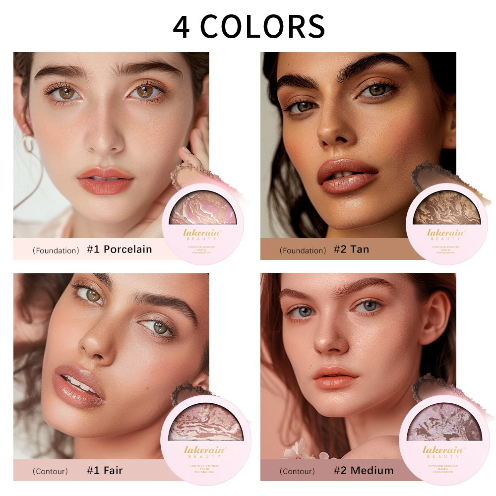 NEW YORK Baked Brighten Color Correcting Powder Foundation Fair Buildable Light to Medium Coverage Demi-Matte Natural Finish