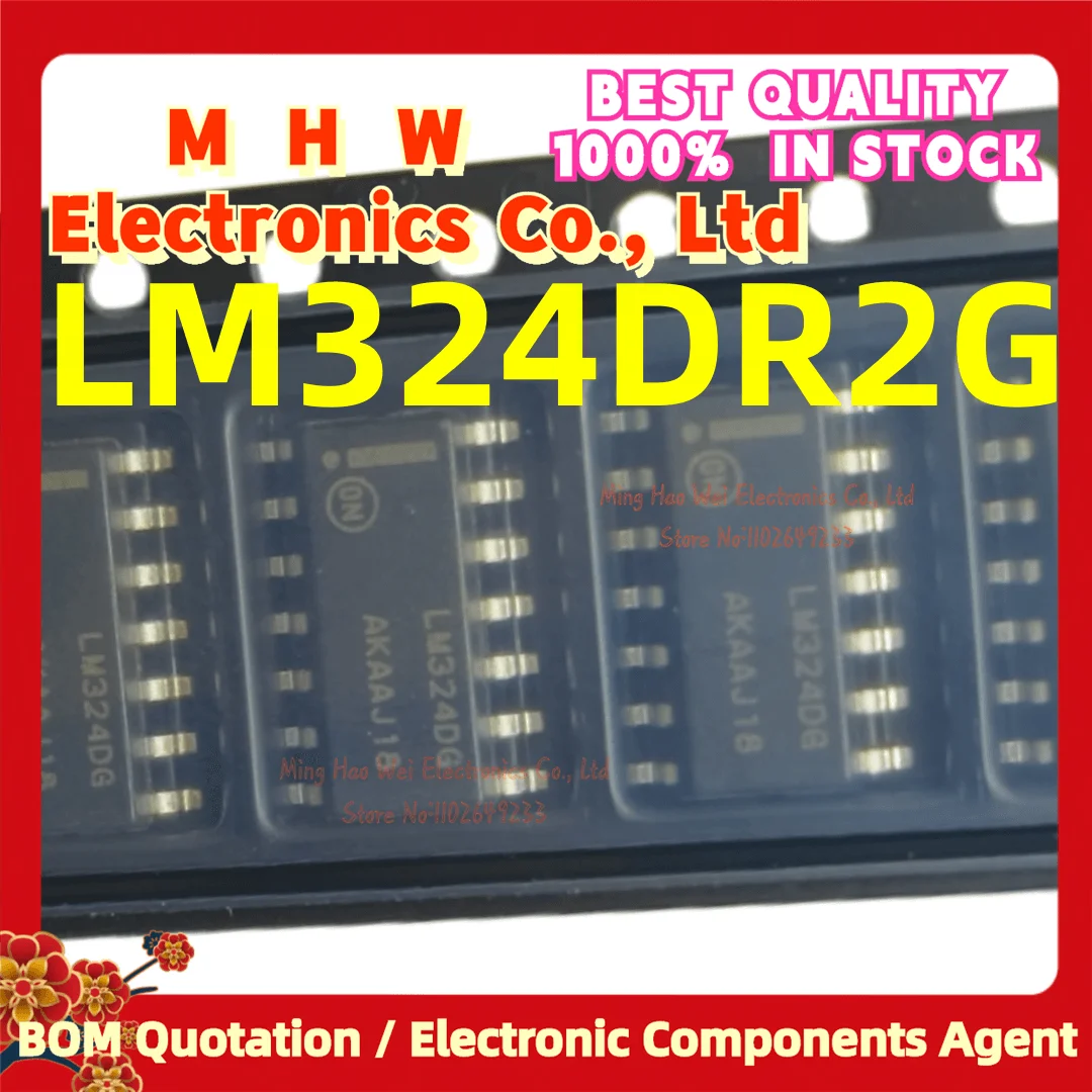 10PCS/LOT. LM324DR2G (ON SOP-14.Marking:LM324DG) New Quality Chip Origianl.In stock. LM324DR2 LM324DR LM324