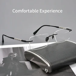 Xbora Ultra-light Fashion Frameless Men's Glasses Retro Pure Titanium Optical Prescription Luxury Rimless Eyeglasses R7903T