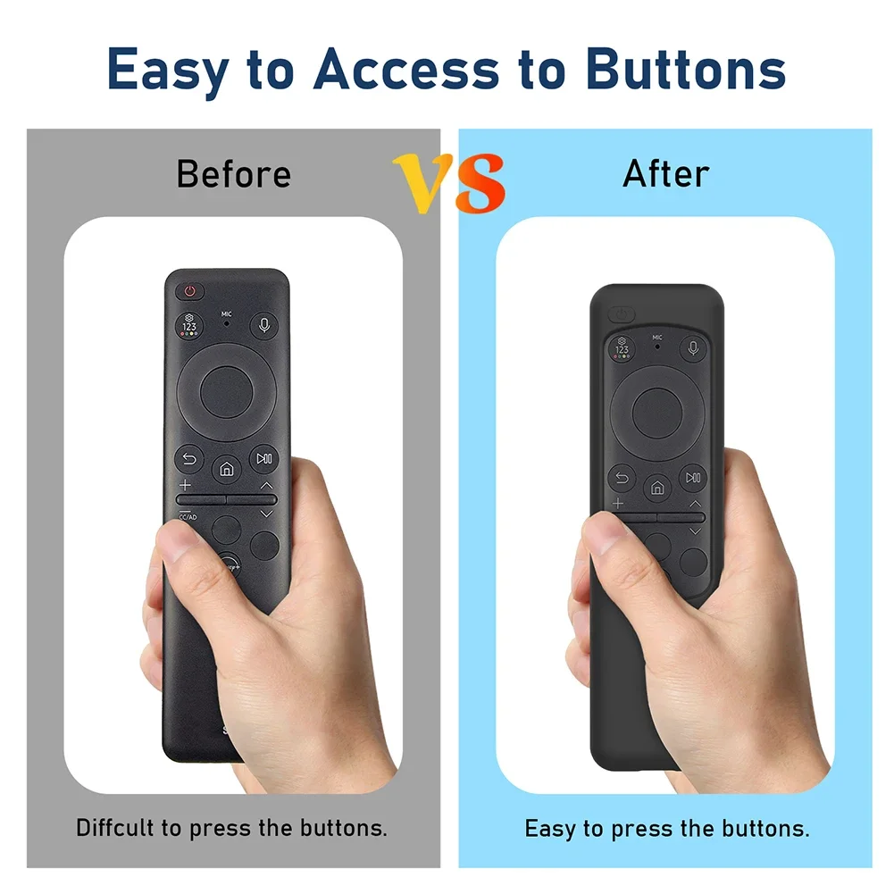 Protective Cover Silicone Remote Control Cover Protector Shockproof Anti-Slip with Lanyard for Samsung BN59-01432A 01432B