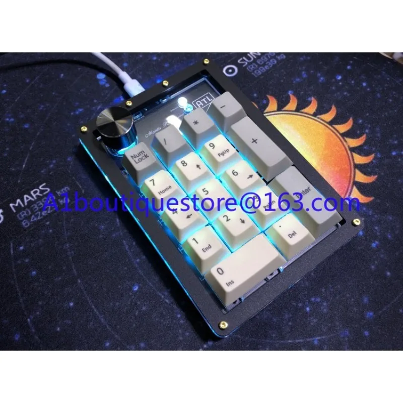 Teclado mecânico digital PS17 Numpad, botão via teclado com clipe de design de chave completa