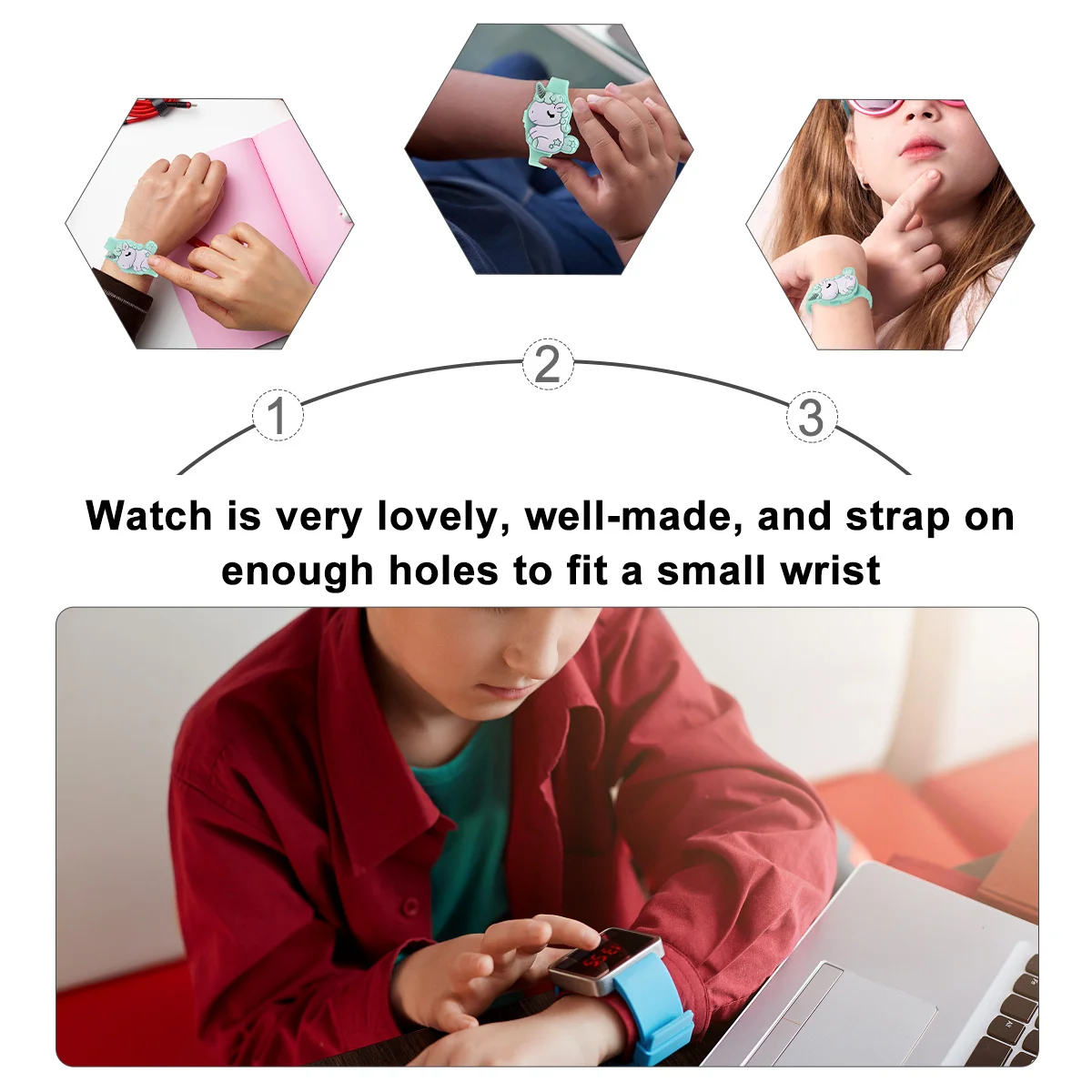 Watch Unicorn Cartoon Silicone Digital LED Touch Screen Clamshell Design Watch Best Gift for