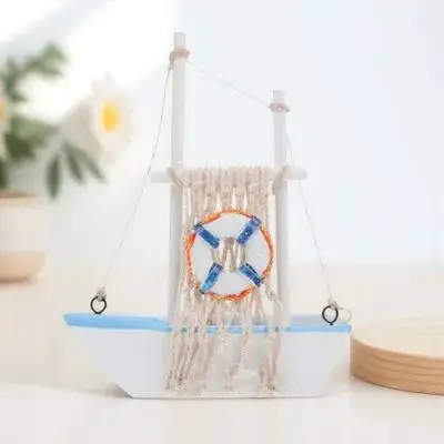 

1pc Wooden Sailboat Mediterranean Ship Mediterranean Sail Boat Decorative Craft For Home Bedroom Desktop Coffee Shop Decoration
