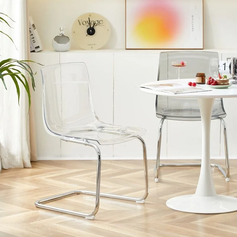 Nordic Acrylic Chair Transparent Dining Chairs Plastic Backrest Minimalist Modern Household Chairs Living Room Furniture Stools