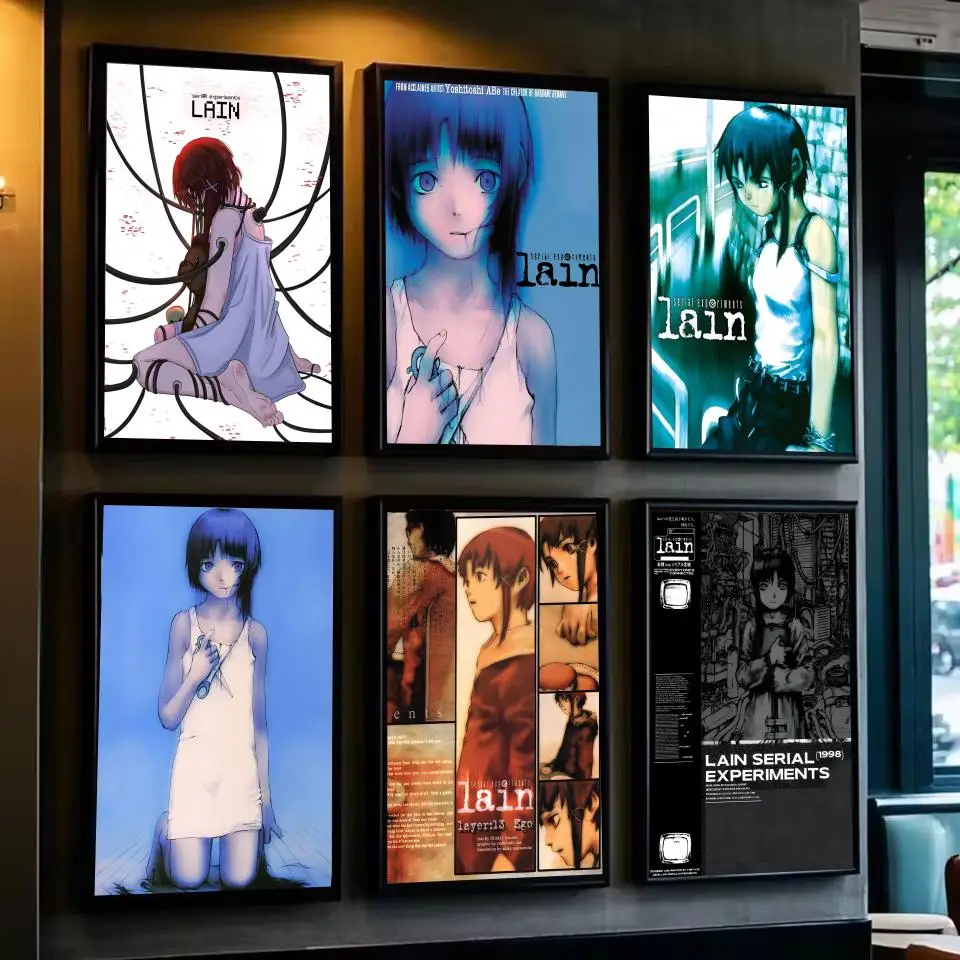 Serial Experiments Lain Anime Movie Poster Poster Waterproof HD Wall Art Decal Self-Adhesive Aesthetic Decor For Home Living
