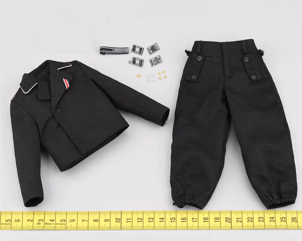 DID D80176 Series Action Figure Soldier Black Coat Dress Pant Uniform with Medals Toys For 12