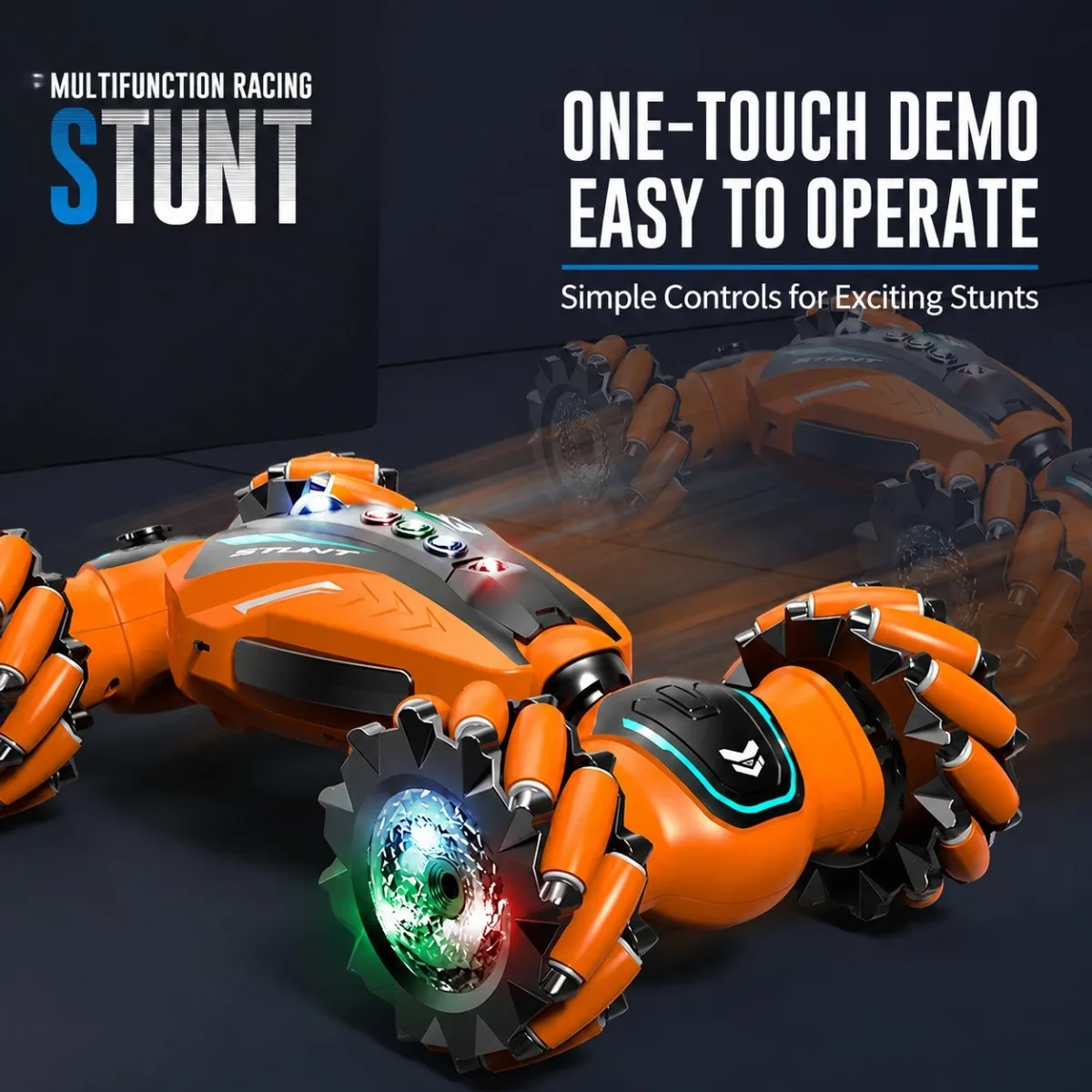 Gesture Sensing Remote Control Car with Spray Stunt Drift 360 Rotation One Key Transform Light Music Toy for Boys