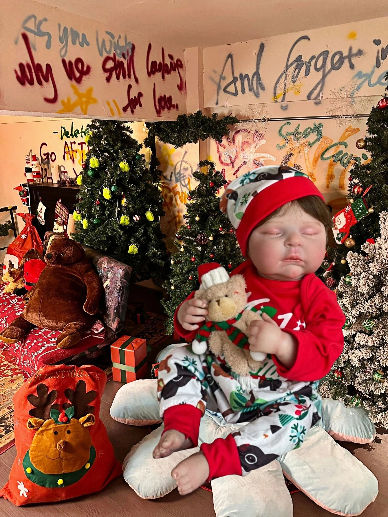 

18 Inch Christmas Lovely Peaches Girl Toy Gifts Little Sweet Bebe Newborn Baby Doll For Children