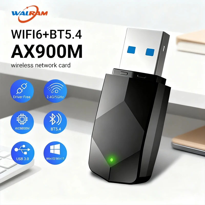 

AX900 USB WiFi 6 Bluetooth 5.3 Adapter Dongle Dual Band 2.4G&5GHz USB WiFi Network Wireless Wlan Receiver WiFi Adapter Driver