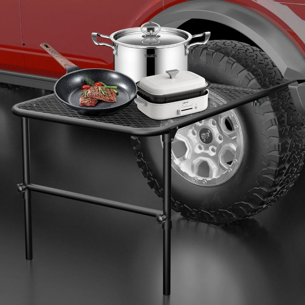 Robuster RV-Rad-Campingtisch - Tragbarer Klappbarer Stahl-Reifenmontage-Tisch für Outdoor-Reisen