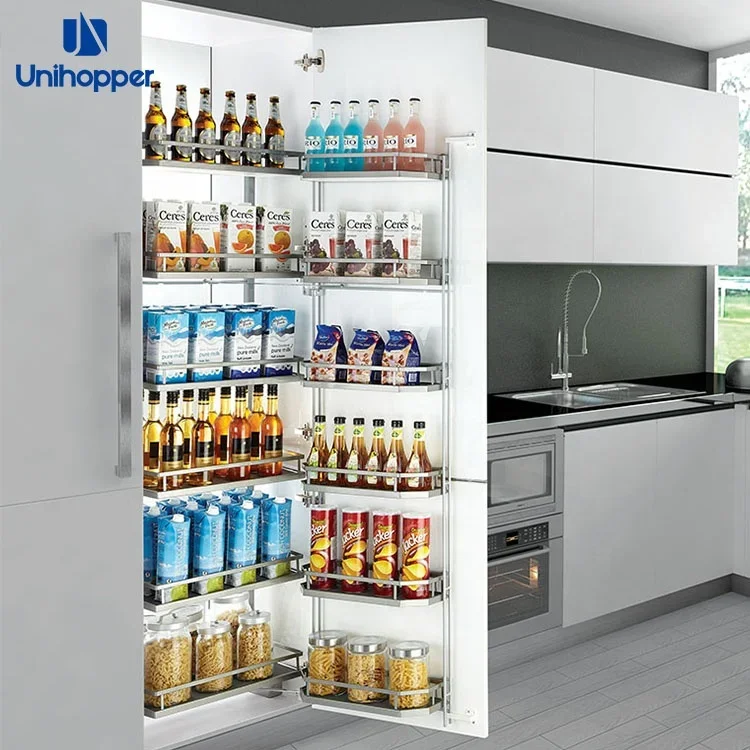 

kitchen cabinet storage soft closing swivel pull out tall unit basket