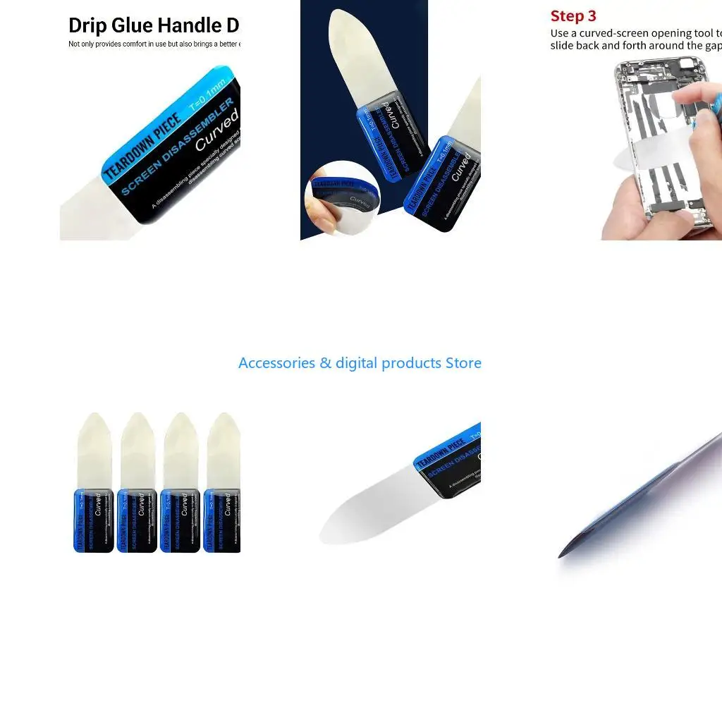 77JD Flexible Phone Opening Pry Card Phone Curved LCD Screen Spudger for Phone Laptop Disassemble Screen Repair Tools