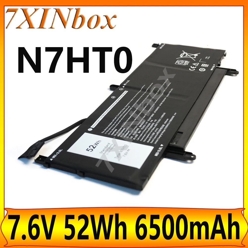 7XINbox N7HT0 TVKGH V5K68 N2NLL 08NFC7 7.6V 52Wh 6500mAh Laptop Battery For Dell Latitude 9510 2-in-1 Latitude 9510 9520 Series