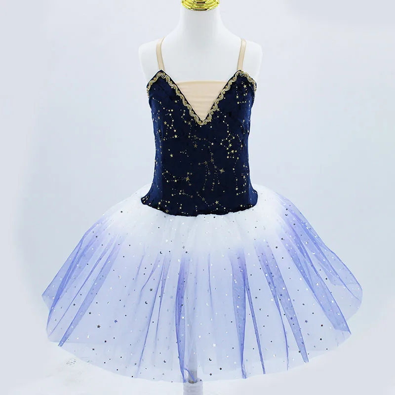 Robe de Ballet Violet pour Enfant, Costumes de Performance, Jupe Tutu avec Bretelles Réglables, Robe de Ballerine, Justaucorps pour Fille