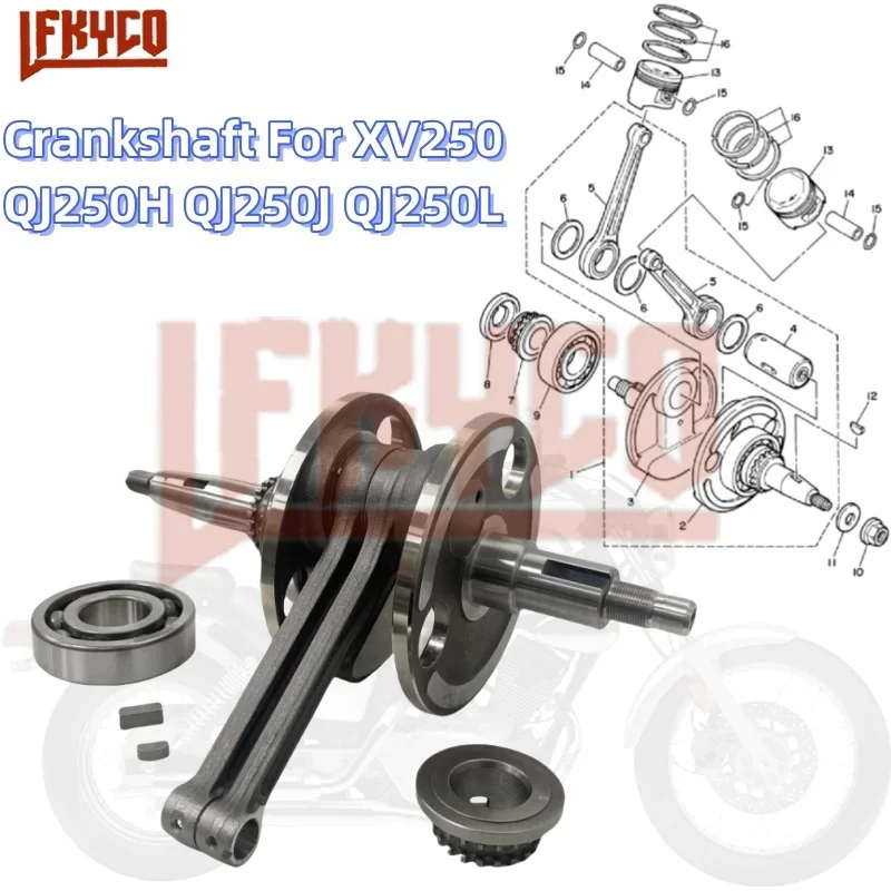 Akcesoria motocyklowe do Yamaha XV250 Virago XV 250 QJMOTOR QJ250H QJ250J QJ250L 2V49 korbowód wału korbowego zespół silnika