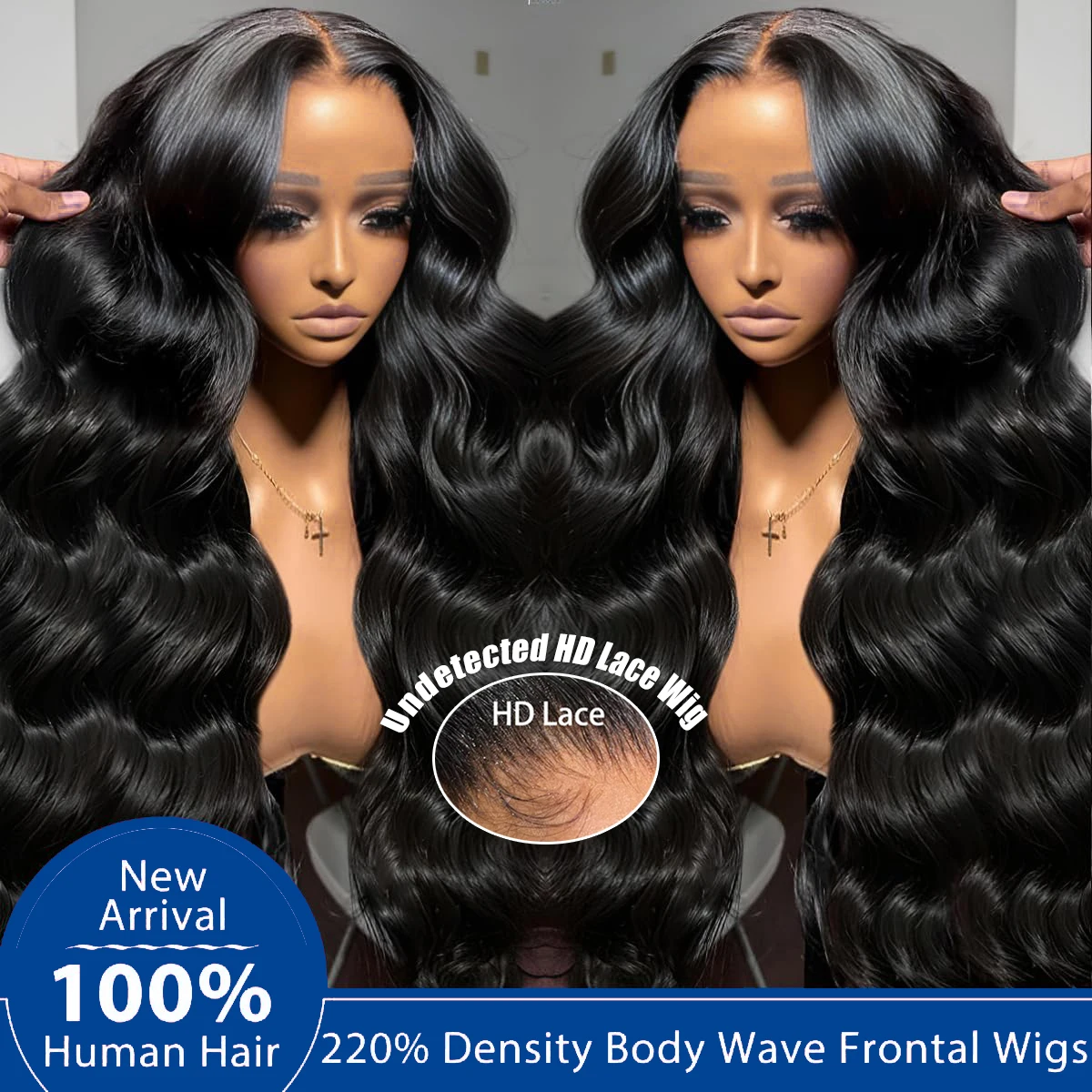 Perruque Lace Front Wig Body Wave Brésilienne Naturelle, Cheveux Humains, 13x6, 34 36 Pouces, Pre-Plucked, Transparent HD