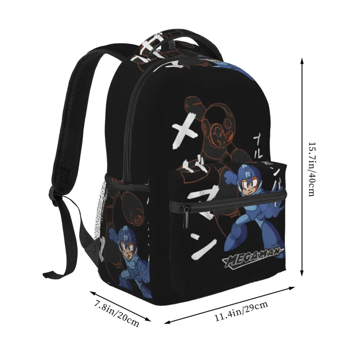 Character Robot Blue Game 90s Backpack Student BookBag Kids School Bag Laptop Shoulder Bags for Boys Girls