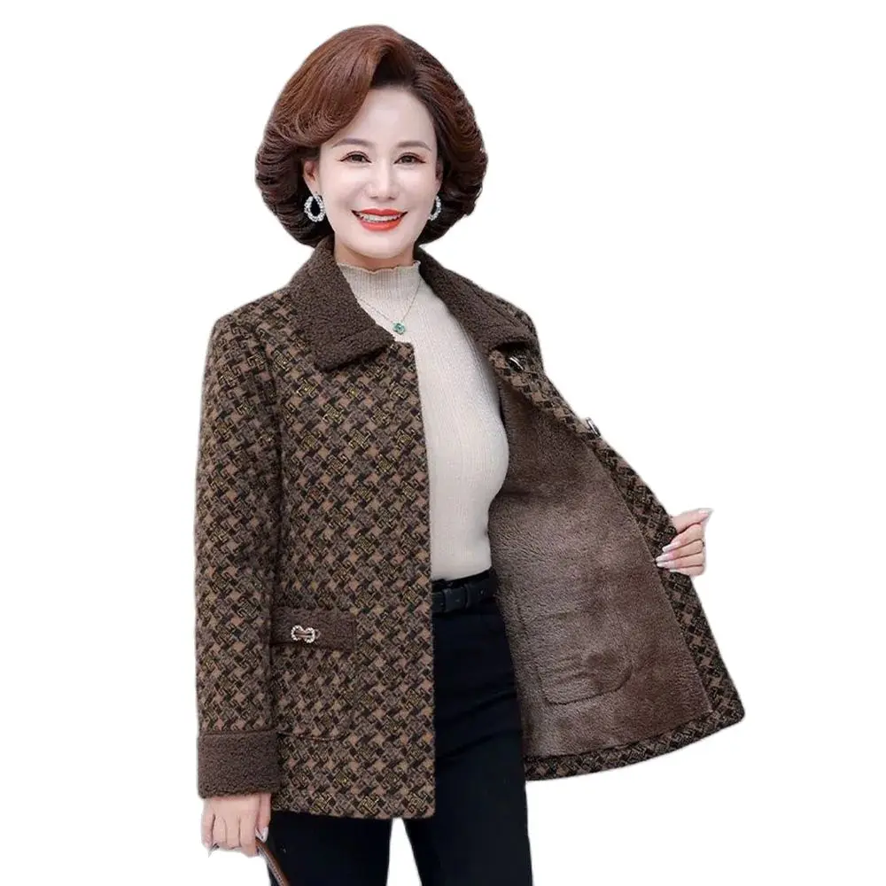 

High-grade Mink Velvet Long Coat Women's New Temperament And Fashion In Autumn And Winter Of 2024 Mother's Foreign Woolen Coat.