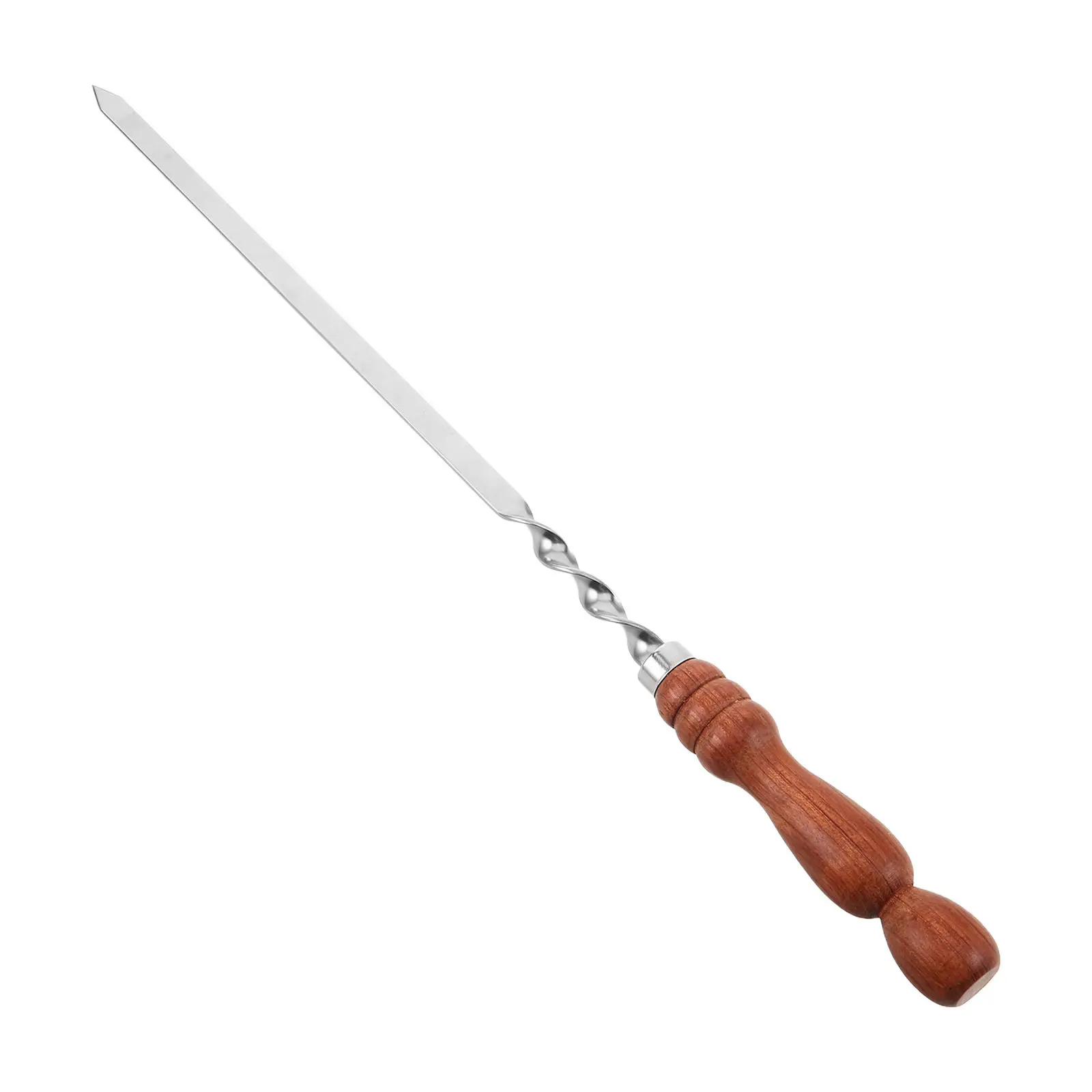 

Kebab Skewers Heavy Duty Stainless Steel Grill Sticks Sharp Tapered Tips Wooden Handle Outdoor Bbq Reusable Metal Kabob Skewers