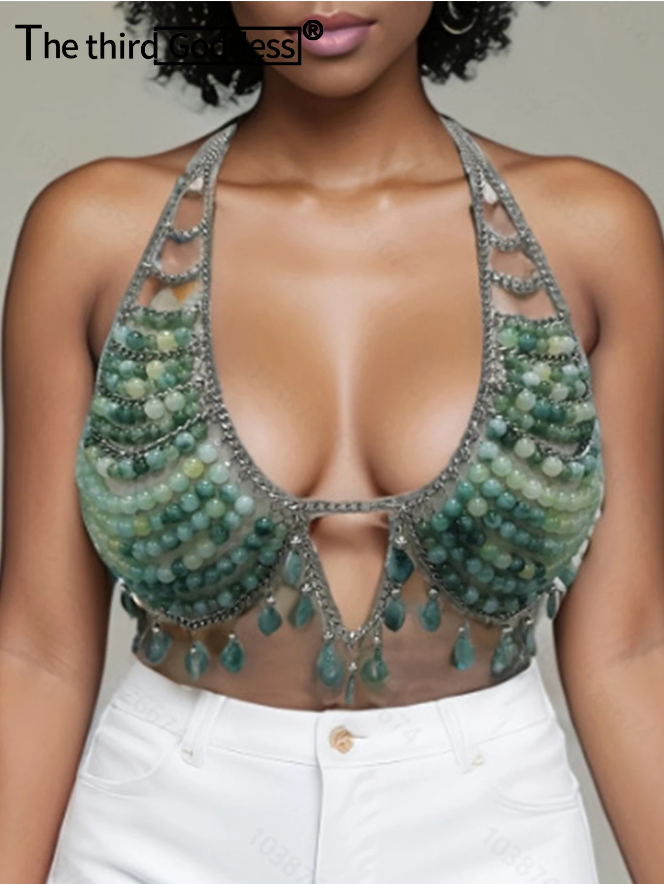 

Sexy y2k clothes metal rhinestone tops for woman summer club party crop top hotwife beach see through halter tank top cropped