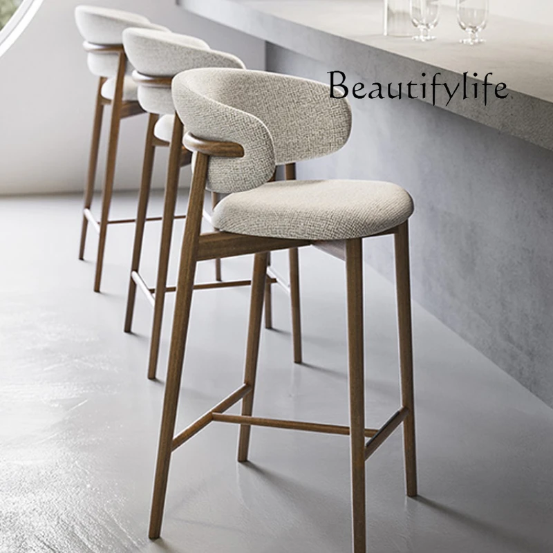 

Y China Back Bar Stools Wood Commercial Walnut Sturdy Modern Kitchen Bar Stools Living Room Island Barhocker High End Furniture