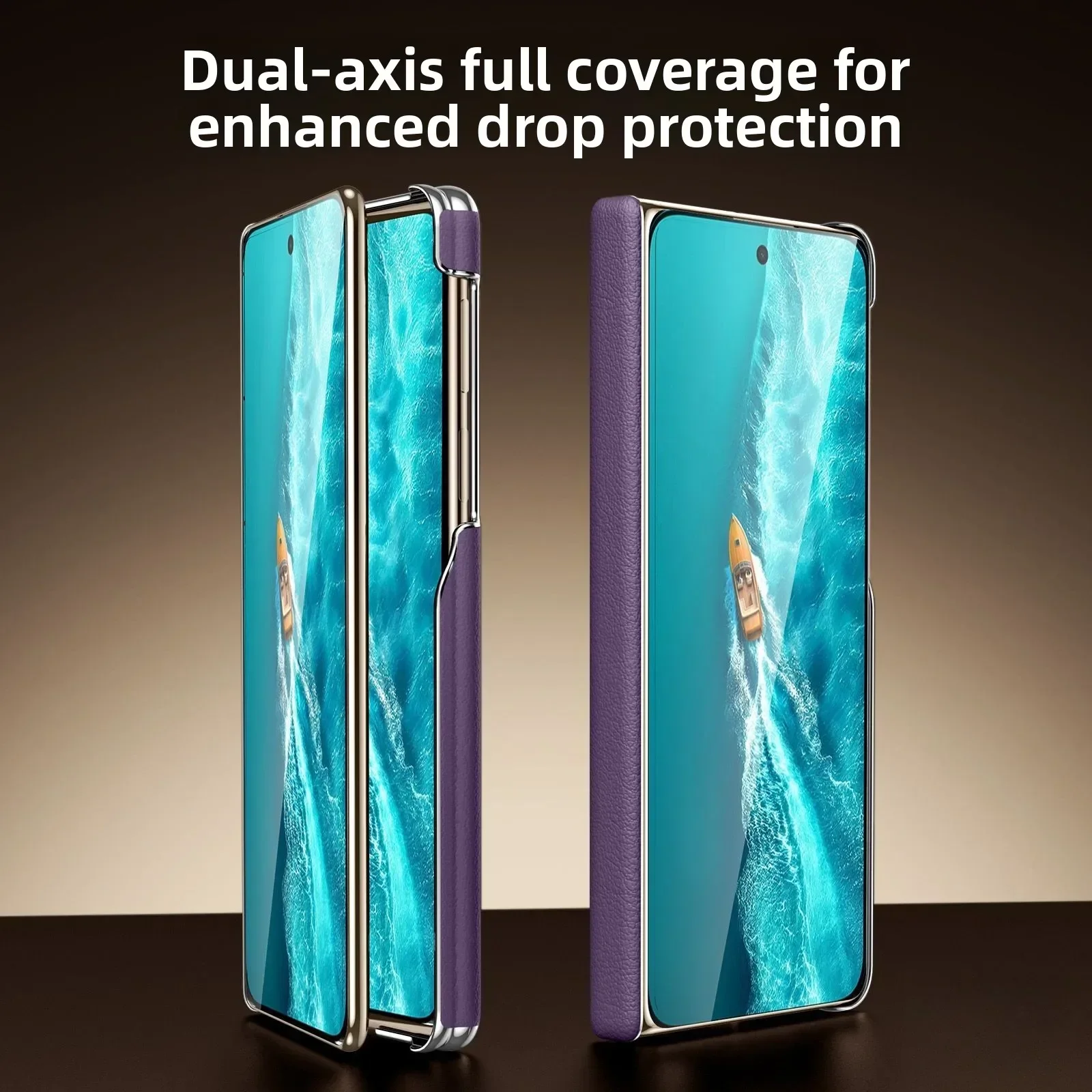 

Luxury PU Leather Case For VIVO X Fold6 Fold5 Magnetic Dual-axis Full-coverage Shockproof Matte Skin-friendly Magsafe Compatible