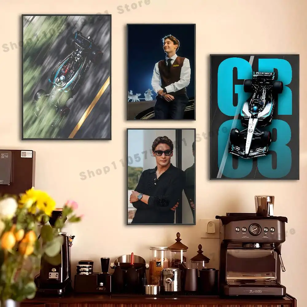 Racer G-George Russell Poster HD Art Sticky Wall Waterproof For Bedroom Game Room Wall Home Decor Gifts