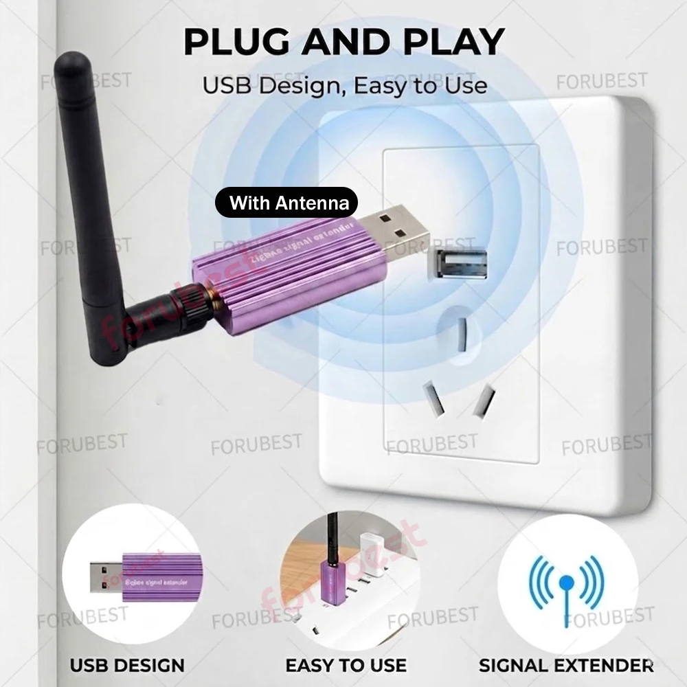 Zigbee Signal Repeater USB Range Extender Signal Amplifier Detachable High-Gain Antenna For Smart Life TUYA Home Automation Z2M