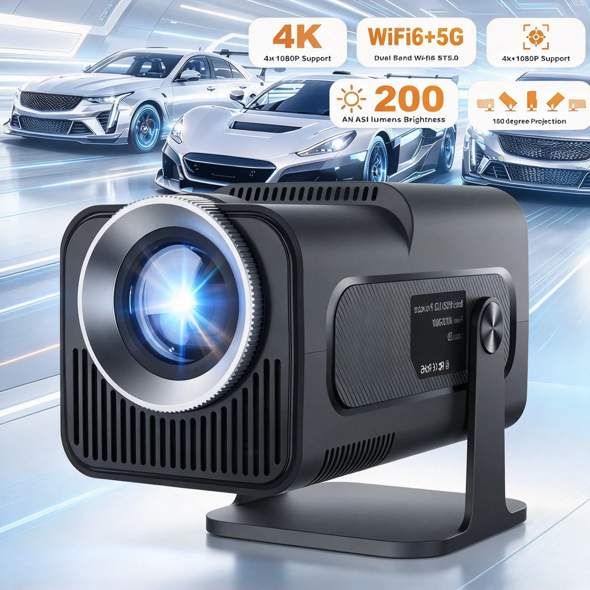 Портативный проектор с поддерж – обзор и цена 4K Smart Projector Android 11 Wifi 6