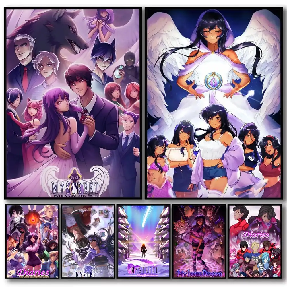 Anime A-Aphmau Movie Linen Canvas Poster Wall Art Prints for Living Room Bedroom Office Home Decoration Gift