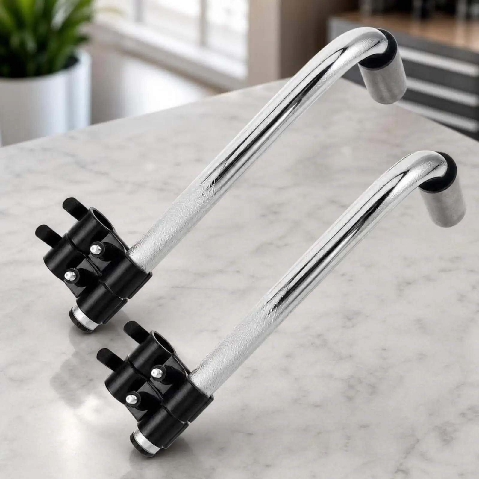 Extension L Shaped Handle Extender Knurled Clamp Non Slip Foam Cover for Easy Pushing