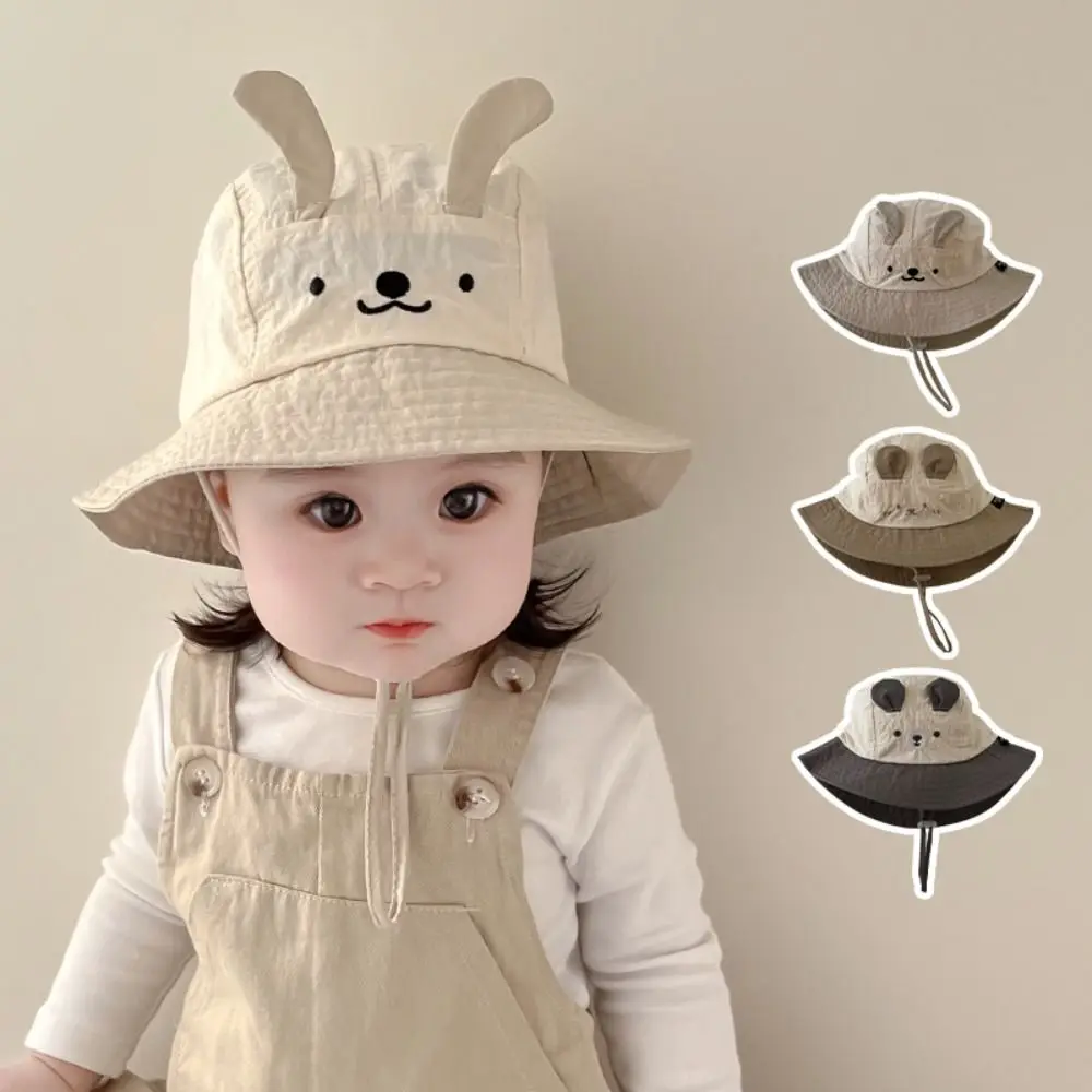 

Fashion Cute Ear Baby Bucket Cap Quick Dry Thin Boys Girls Sunhat Summer Cartoon Animal Fisherman Caps Toddler