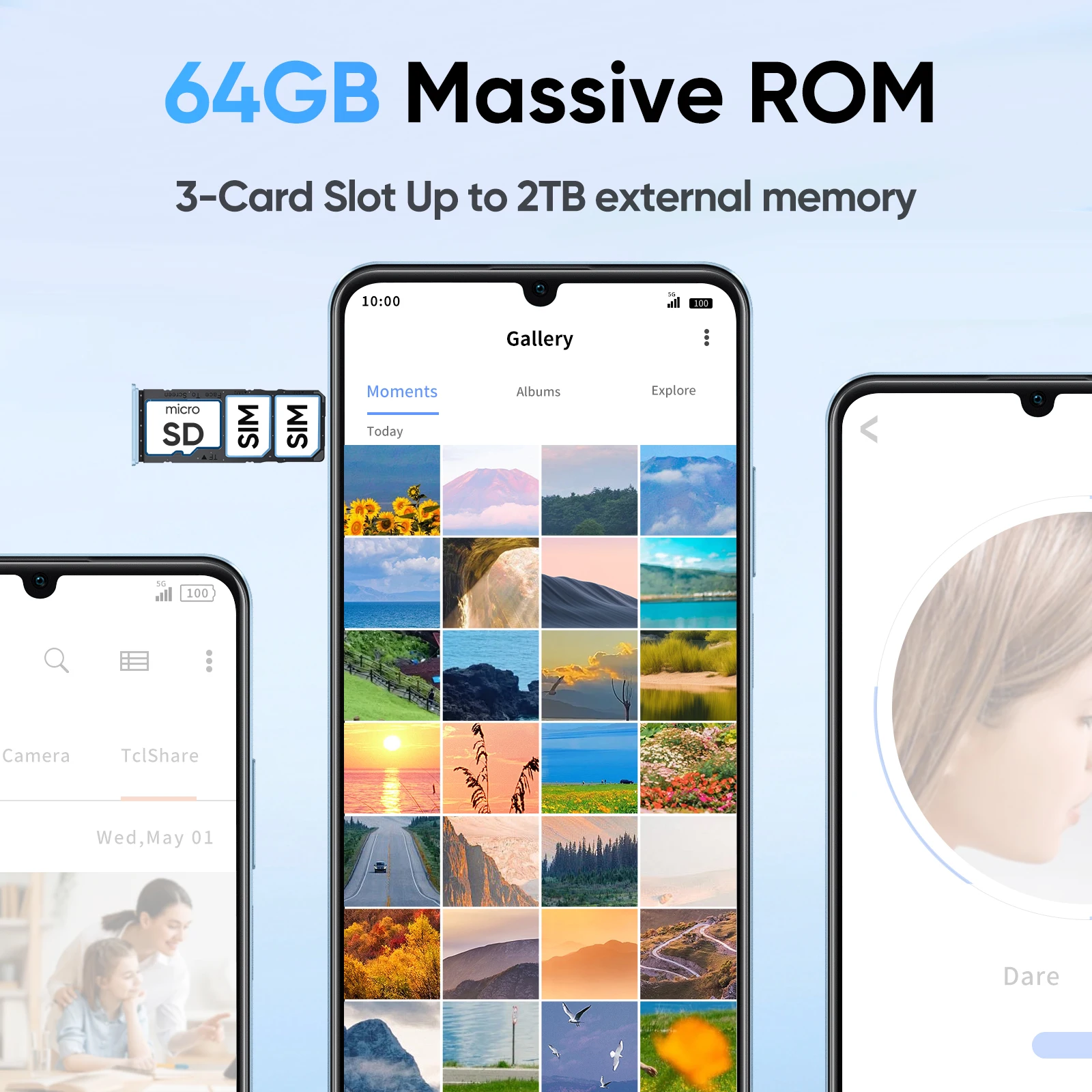 realme Note 50 Schermo grande da 6,74'' Potente telefono a 8 core Fotocamera AI da 13 MP IP54 Impermeabile 4890 mAh