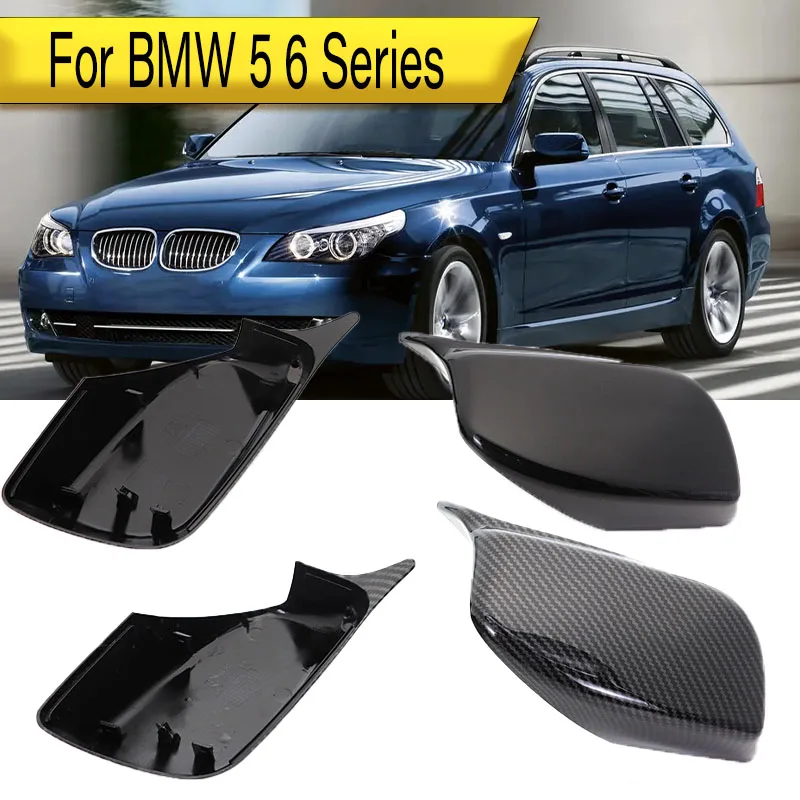 

Pair Car Side Wing Rearview Mirror Cover For BMW 5 6 Series E60 E61 E63 E64 2003-2010 M style mirror cover