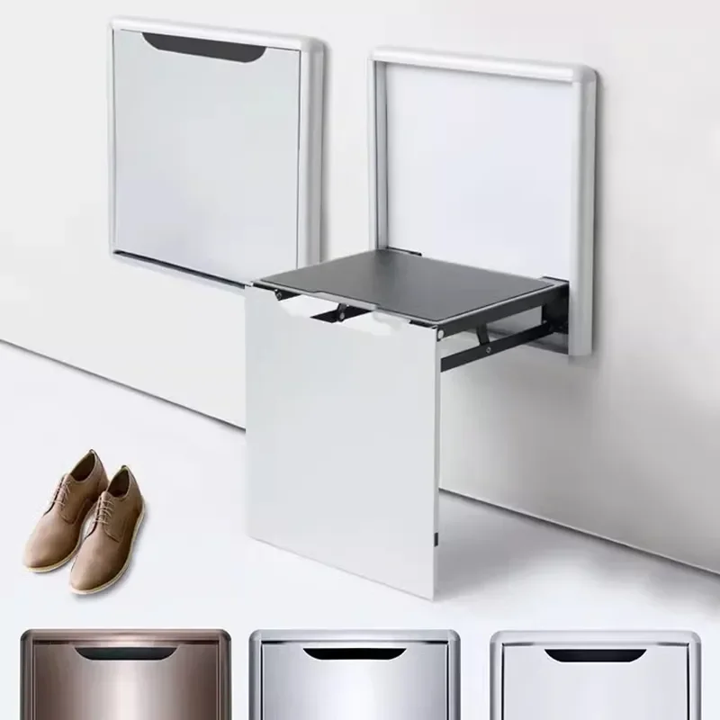 Silla de baño montada en la pared, Taburete Plegable, accesorios para sala de estar, ahorro de espacio, Taburete de diseñador, muebles de moda