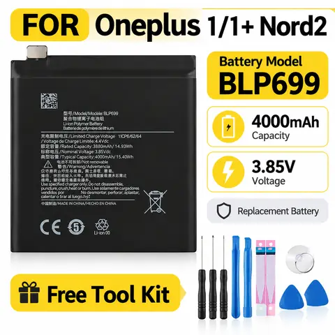 Mobile Phone Replacement Battery With Repair Tools For OnePlus 1/2/3/3T/5/5T/6/6T/7/7T/7 Plus/8/8T/8 Pro/Nord N100/Nord 2