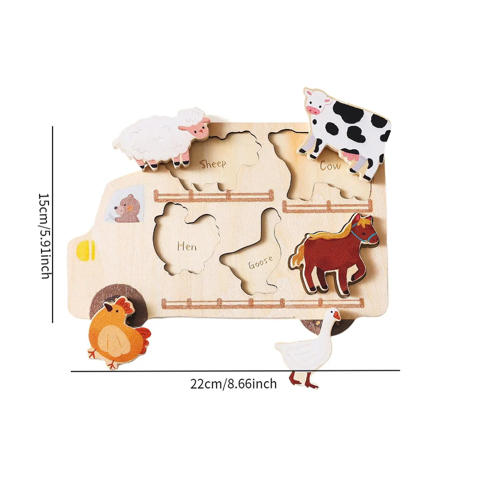 Hadiah Puzzle Kayu Cocok untuk Anak-anak Perkembangan Sensorik Mainan Kayu Keterampilan Motorik Halus Hadiah Pesta Prasekolah