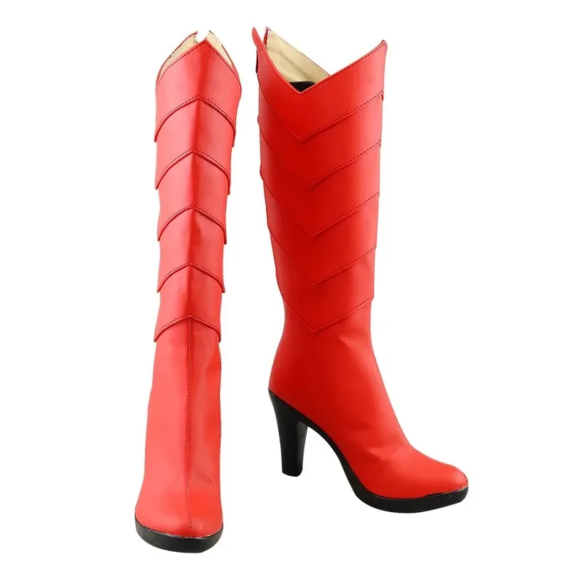 2025 aaa Anime That Time I Got Reincarnated as a Slime Milim Nava Cosplay Schuhe Damen Halloween Party Rotes PU-Leder mit hohen Absätzen