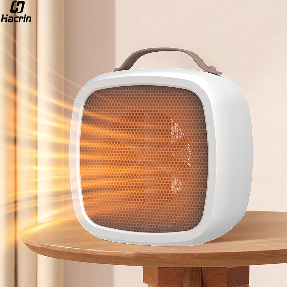 Electric Heater 500W Mini Heating Fans Small Portable PTC Heater Hot Air Blower Desktop Space Heater for Home Bathroom Office