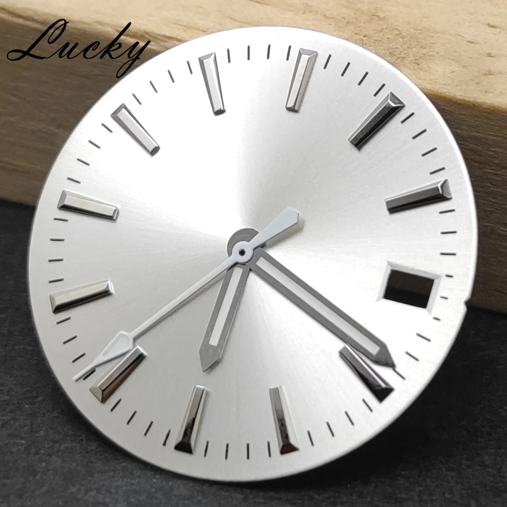 28.5 مللي متر ساعة فضية الطلب مجموعة SUB وجوه ساعة بلون مع NH35 ساعة الأيدي تناسب NH35 NH36 4R 7S حركة الملحقات ﻿ ﻿