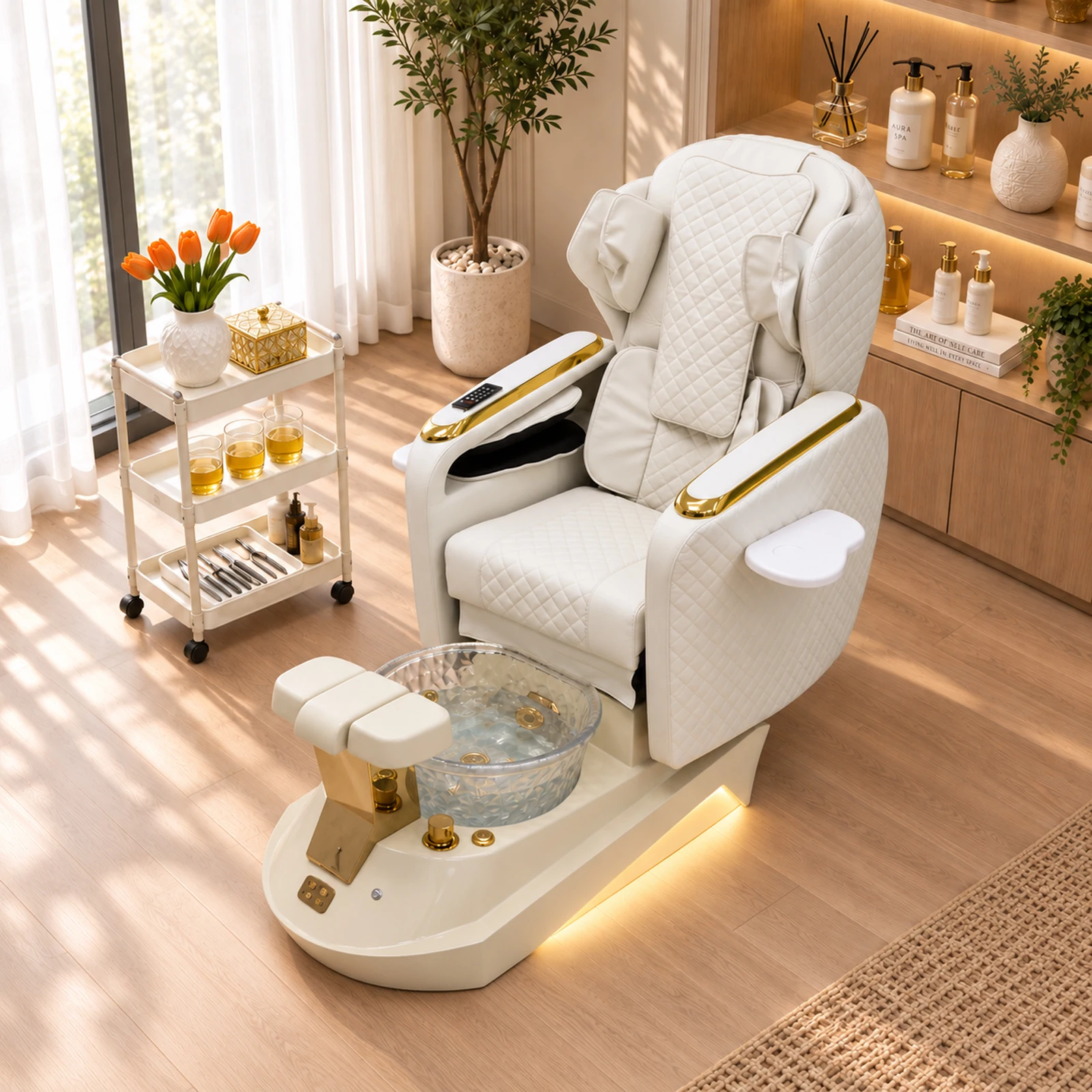 Factory Customized Luxury Pedicure Chairs Fully Automatic Lying Pedicure Foot Spa Pedicure Massage Chair for Nail Beauty Salon - view 2