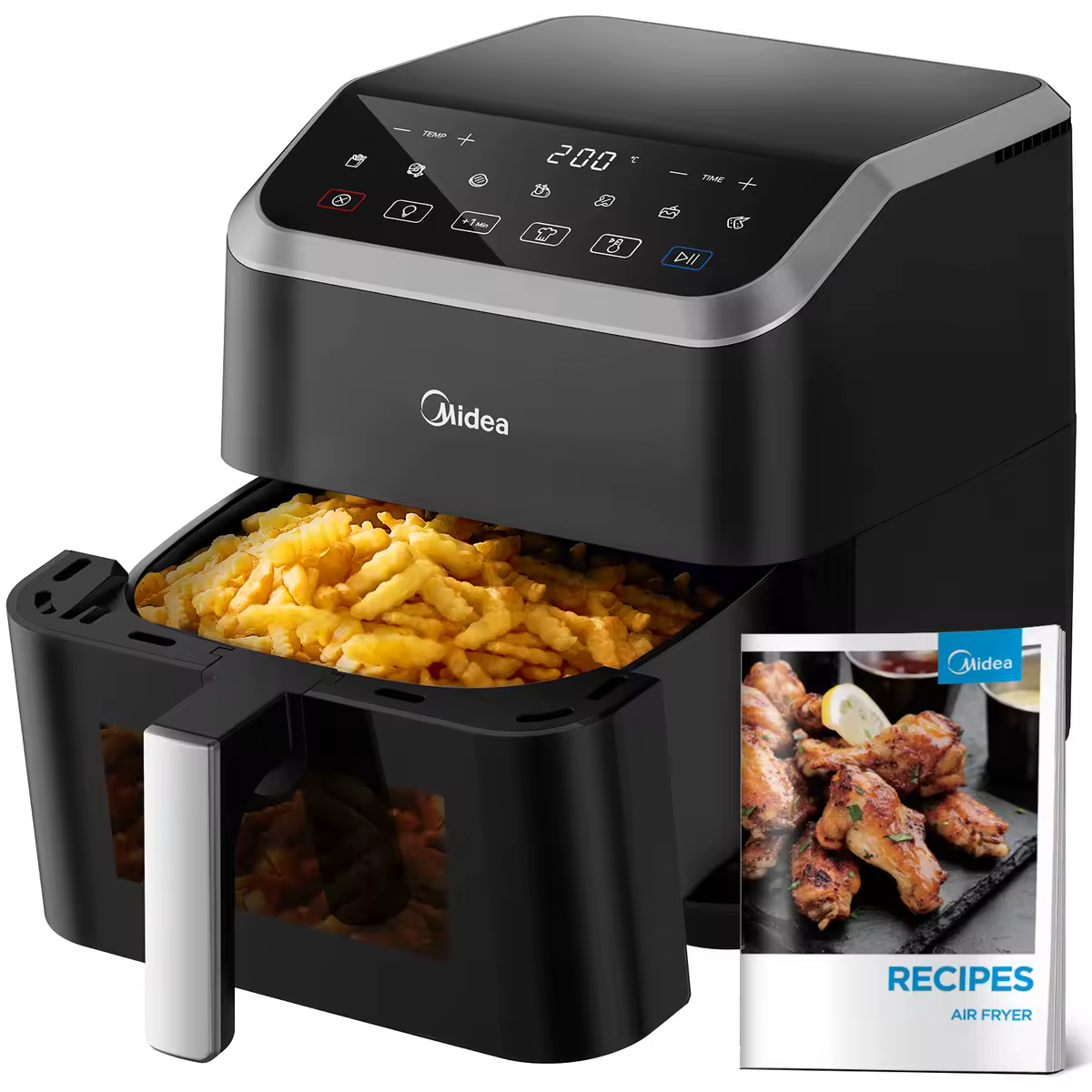 Midea Heißluftfritteuse, 7 l Fassungsvermögen, HeatXpress-Technologie, 90 % weniger Öl, Energie und Zeitersparnis mit 7 Voreinstellungen, Easy-View-Fenster Products on AliExpress