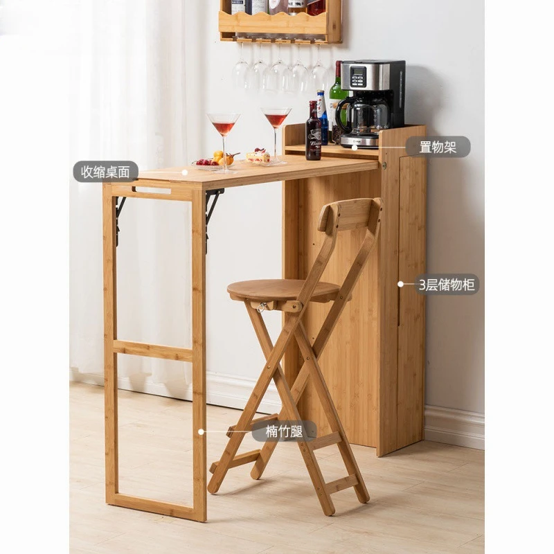 Folding small bar table, household partition, high footed table by window, modern bar table, dining table, integrated balcony