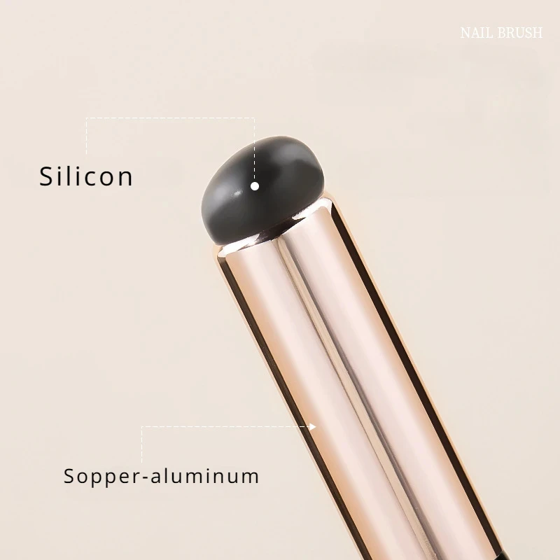 1 Pc Reusable Nail Art Silicone Applicator Stick Pigment Dust Applying Gradient Shading Pen Easy-Smudge Powder Nail Brushes Tool