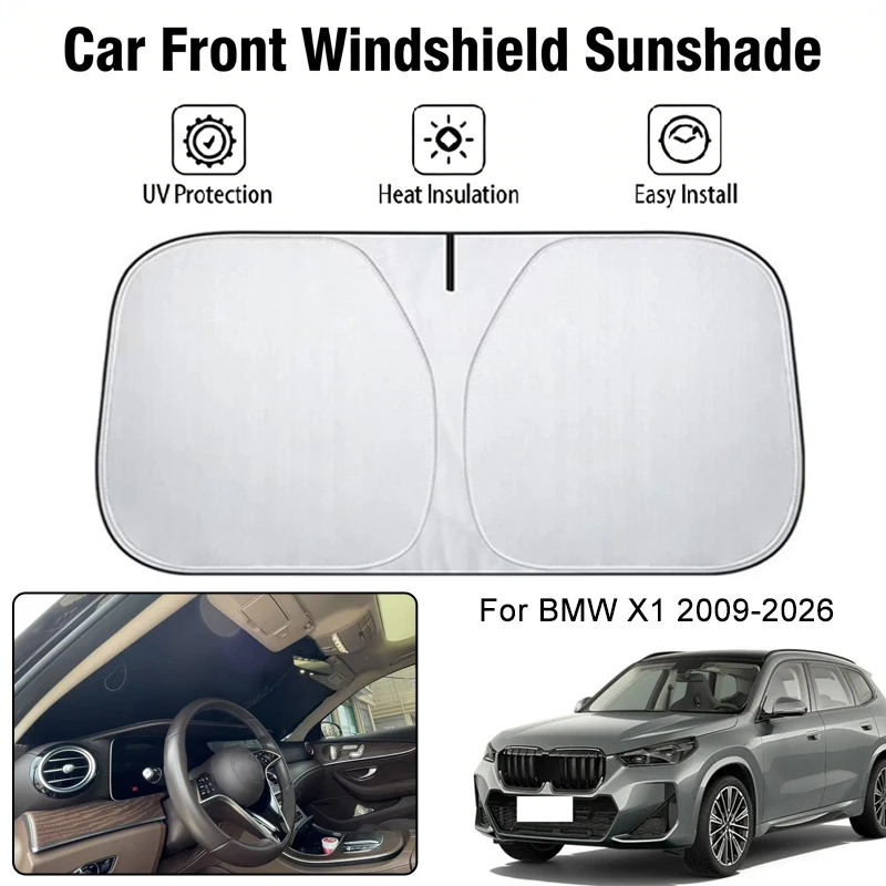 

Car Front Windshield Sunshade Cover For BMW X1 2009-2026 UV Block Heat Insulation Auto Interior Sun Protection Accessories