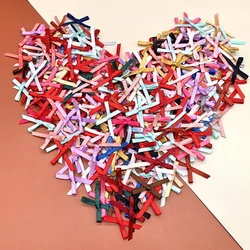100pcs Mini Satin Ribbon Flowers Bows Ties Craft Scrapbooking Embellishment DIY Projects Bowties Decor Hair Clips Pets Hair Bows
