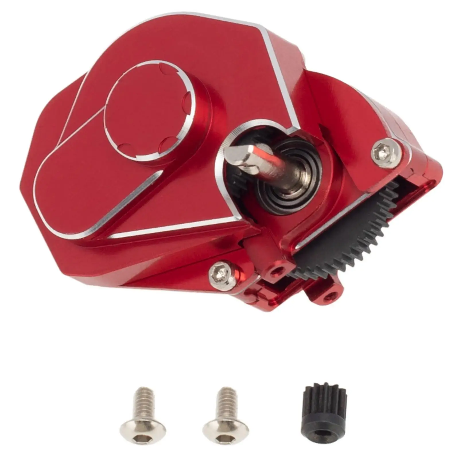 1:24 Scale RC Car Gearbox Housing | Machined Metal Finish, Compact Low-Profile Design, RC Gearbox Housing with Screws, for